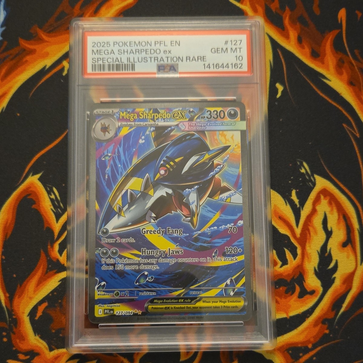 PSA 10 Mega Sharpedo ex 127/094 Me02: Holo Illustration Rare
