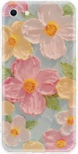 Cute Case for iPhone 7/8, Colorful Retro Oil Painting Printed Flowers iPhone SE