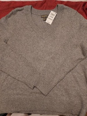 Macys Womens Style & Co.  Gray Pullover Sweater with silver thread, NWT, L