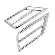 2Pcs L/R ABS Chrome Front Fog Light Lamp Frame Cover Trim For VW Tiguan E