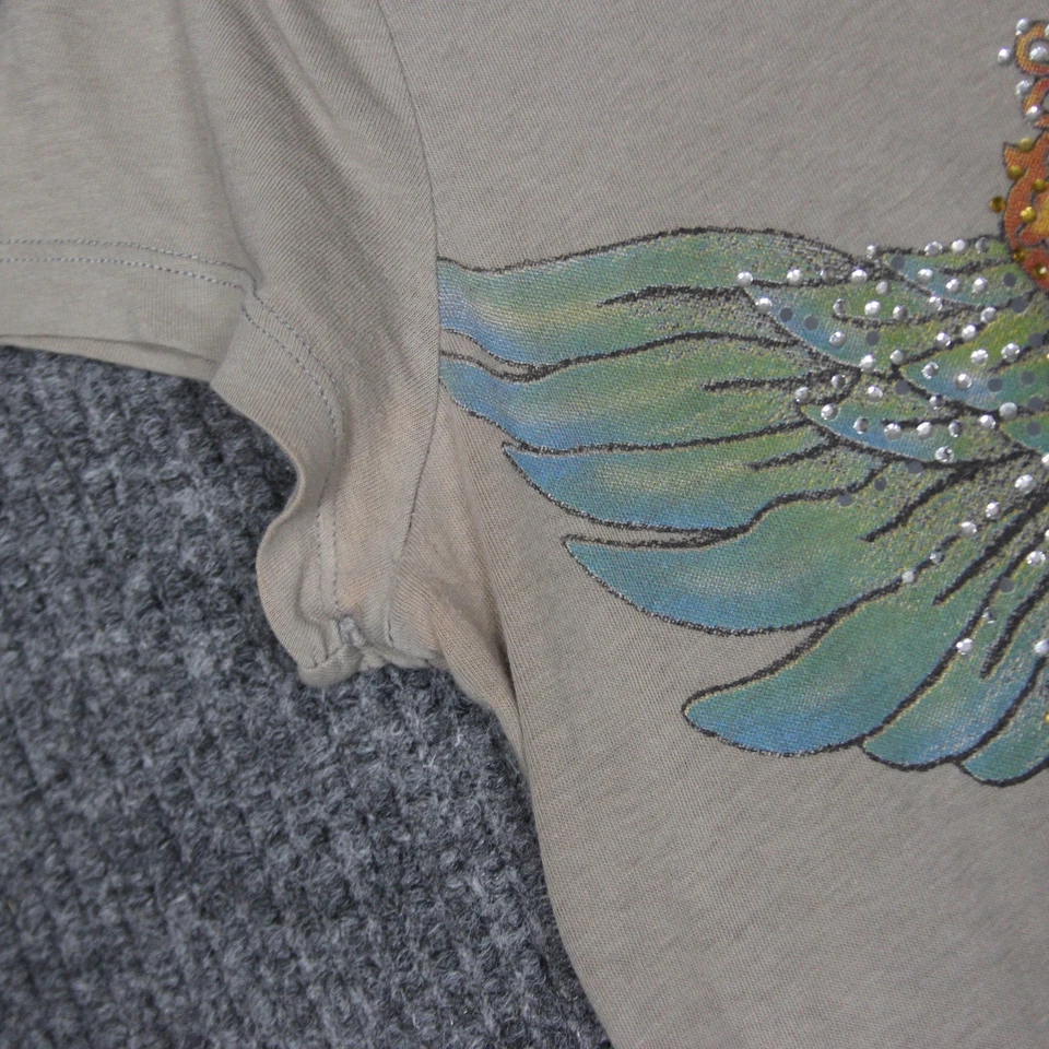 Y2K Katy Did Womens Top Large Rhinestone Embellished Forever Love Grunge Fairy - Image 3 of 4