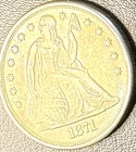 1871 P Seated Liberty Silver Dollar Rare