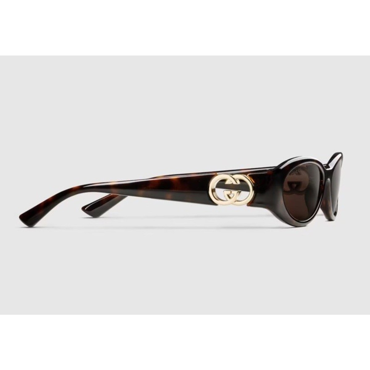 GUCCI GG1660S 002 Havana Gold Brown Rectangle Unisex Sunglasses