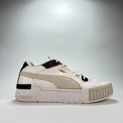 Puma Cali Sport Mix White Black Lather Platform Shoes 371202-03 Women s Size 6.5