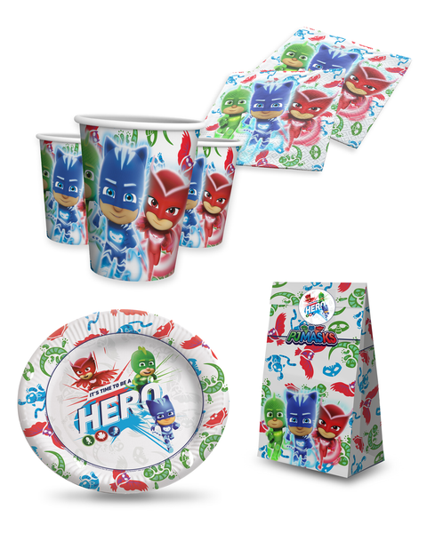 Pj Masks Party Set 46Tlg Mit Tellern Bechern Servietten Und GeschenktüTen-image