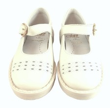 DE OSU/FARO -Spain -SALE -Girls Ivory Cream Leather Dress Shoes -European -Sz 8