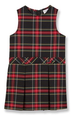   Flynn O'Hara 10G Drop Waist Jumper Dress School Uniform Red Green Black Plaid