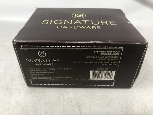 Signature Hardware Greyfield Robe Hook Brushed Nickel  - Picture 6 of 6