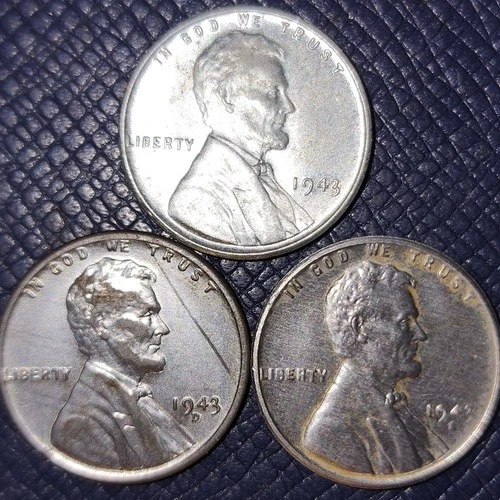 1943 pds Wheat Pennies/Cents (XF-AU : Cleaned) : Comb. Shipping