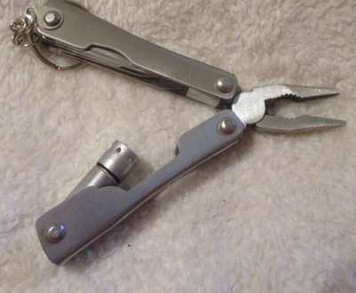 Stainless Steel~Multi-Tool~With Case~Pliers~Mini Saw~Can Opener~Knife~Flashlight