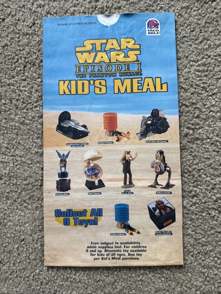 lot-of-10-vintage-taco-bells-kids-meal-bags-stars-wars-edition-a-ebay