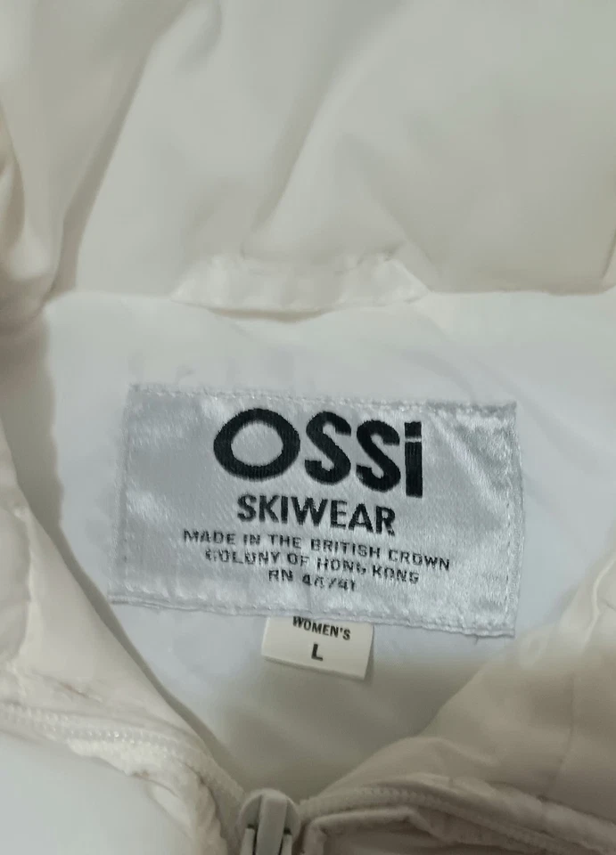 复古 20 世纪 70 年代 Ossi 滑雪服背心 复古 罕见 滑雪 Puffer 二手状况完好 白色/蓝色/橙色  — 第 3/4 张图片