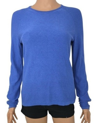 J. McLaughlin Blue Striped Cotton Modal Knit Top Long Sleeve Women s Size S
