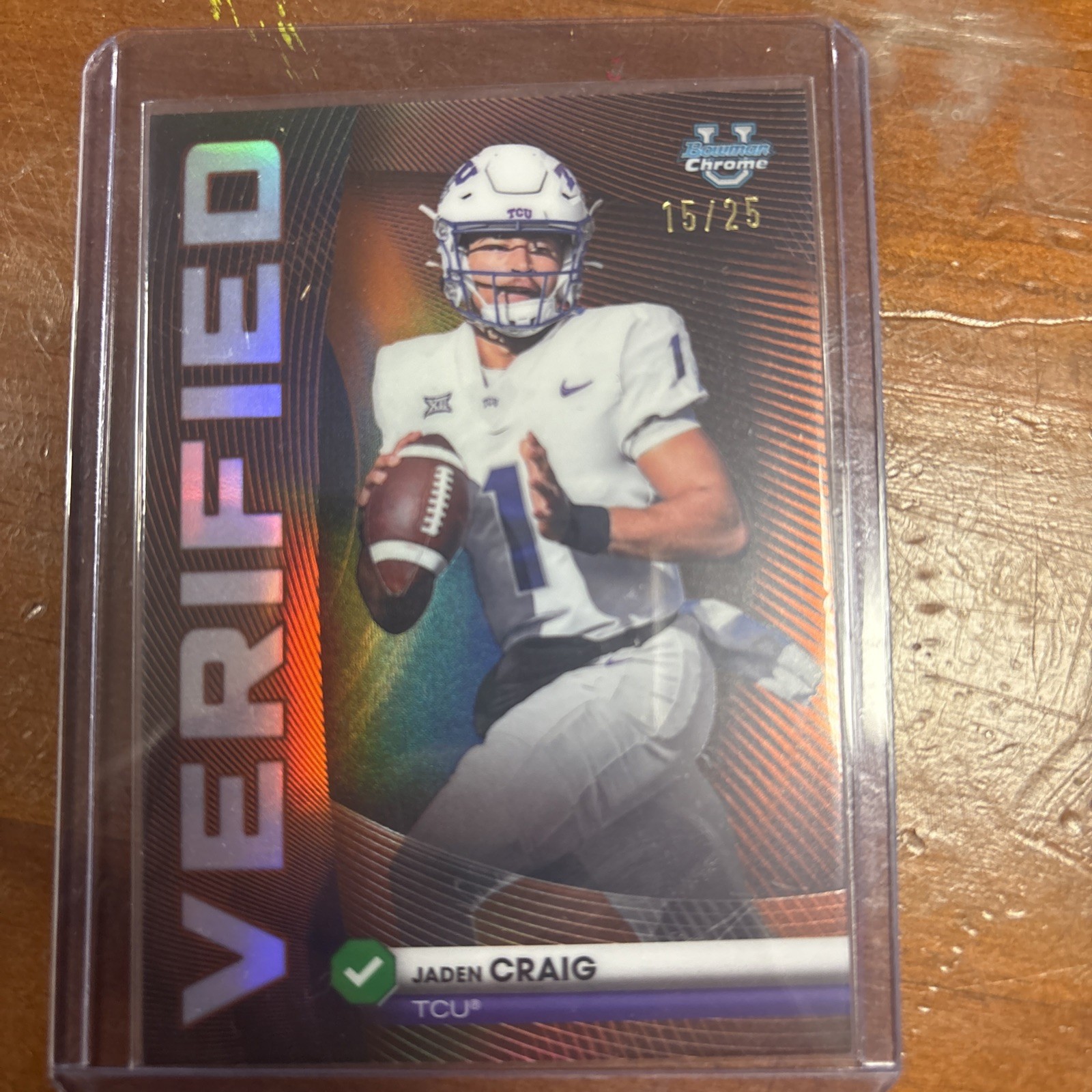 JADEN CRAIG 2026 BOWMAN CHROME U VERIFIED ORANGE GEOMETRIC /25 #BV-21 Q4339