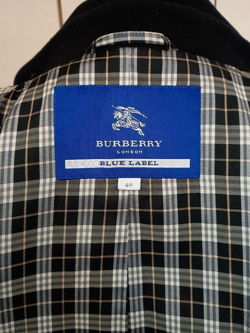 BURBERRY BLUE LABEL Nova Check Trench Coat Women Size 40 S Black From Japan thumbnail 22