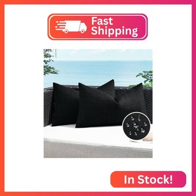 Artscope Outdoor Waterproof Throw Pillow Covers 12x20 Inch Decorative Linen Outd