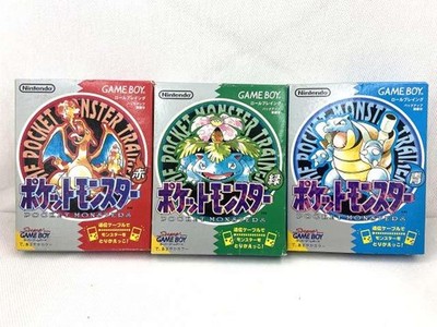 Pocket Monster Red/Green/Blue Nintendo Gameboy Software with Case Made in Japan