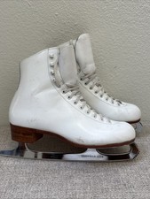 VTG Riedell Red Wing English Sheffield Steel Ice Skates , shoes Size 7.5