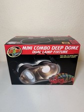 Zoo Med Deep Dome Lamp Fixture, Mini Combo Dual Lamp Fixure 200 Watts With Bulbs