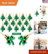 Lucky Irish Green Clover Hanging Ornaments - 24 Count St. Patrick's Day Decor