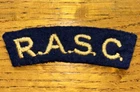 WW2 RASC Royal Army Service Corps Cloth Shoulder badge Patch 80x20 mm