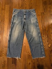 Vintage Wrangler Jeans Mens 36x32 Cargo Hero Baggy Loose Grunge Y2K Made In USA