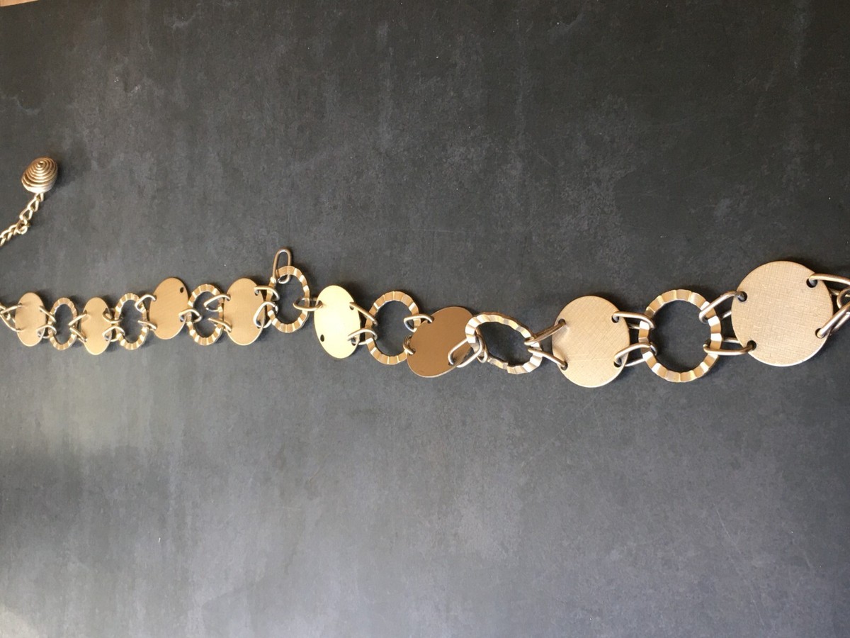 Statement Belt Gold Tone Rare Hong Kong VINTAGE 80s WIDE Metal Statement Belt - Brutalist Inspired  main image 2