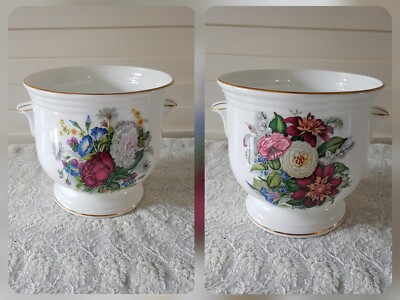 Ashbury Royal Albert Works Staffordshire Floral großer Übertopf Pflanztopf 7'' hoch