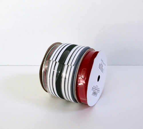 Hearth & Hand w/ Magnolia 3ct Velvet & Mixed Stripe Christmas Fabric Ribbon Red