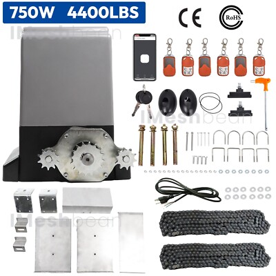 1HP 4400lbs Electric Automatic Sliding Gate Opener Motor APP Control 6 Remotes