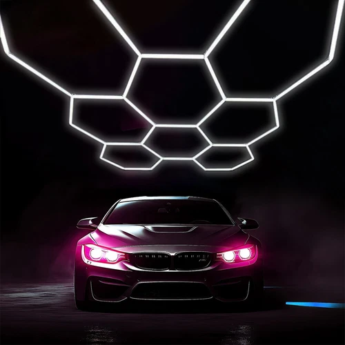 8 Grid Hexagon LED Lighting Car Detail Garage Workshop Retail Light Honeycomb - Picture 12 of 24