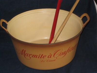 VINTAGE Le Creuset Marmite à Confitures großer Marmeladen Topf Gusseisen Zubehör