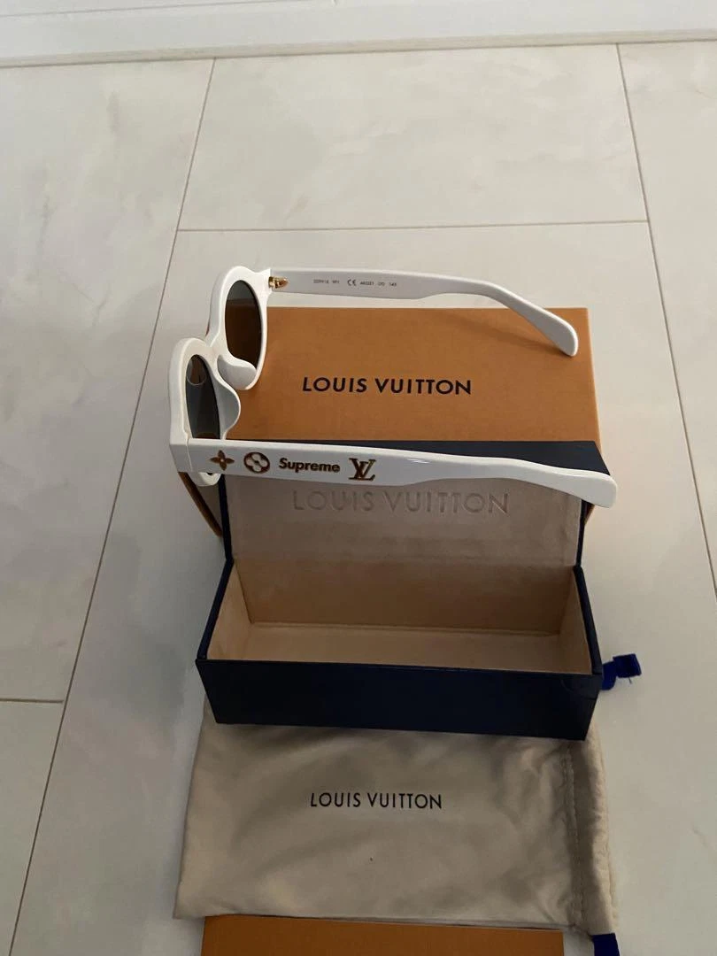 Lunettes de soleil Louis Vuitton × Supreme Downtown lunettes accessoires blanc flambant neuf