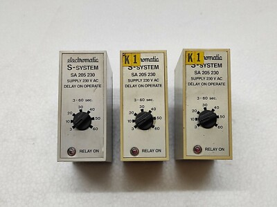 ELECTROMATIC S-SYSTEM SA 205 230 DELAY ON OPERATE TIMER RELAY 230V AC 8 180 SEC