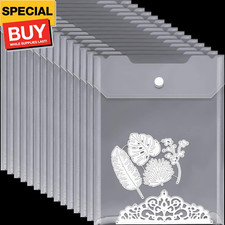 30 Pieces Large Stamp and Clear Die Storage Pockets Scrapbooking Storage Envelop