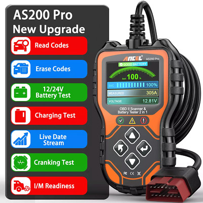 ANCEL AS200 PRO Profi KFZ OBD2 Diagnosegerät Auto Scanner Fehler Auslesegerät