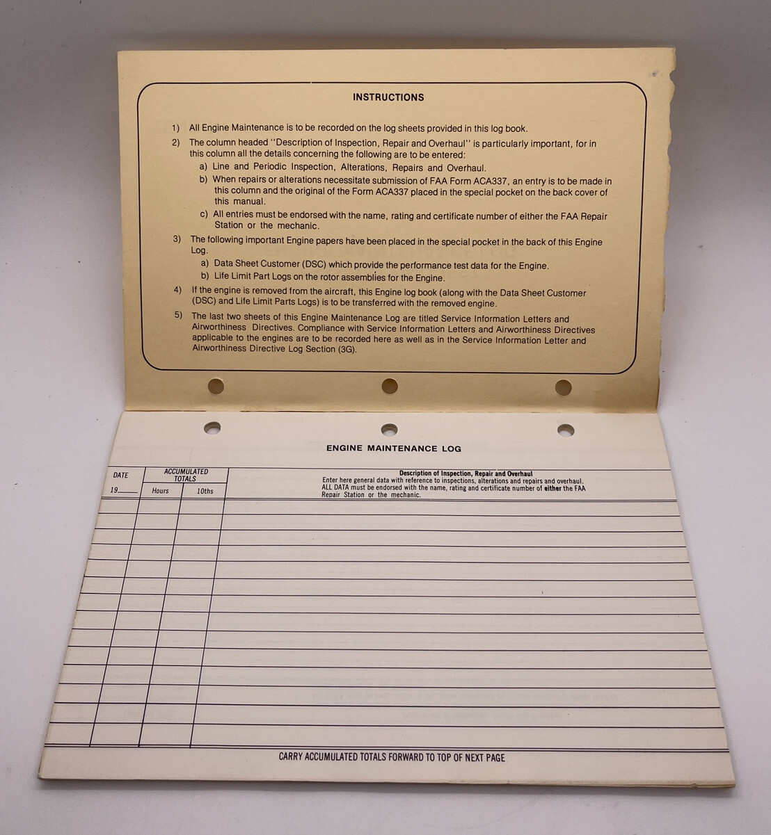 Vintage Cessna Aircraft Log And Maintenance Record. Used | eBay