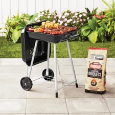 17.5" Charcoal Grill With Wheels Adjustable Dampers Patio BBQ Camping Picnic