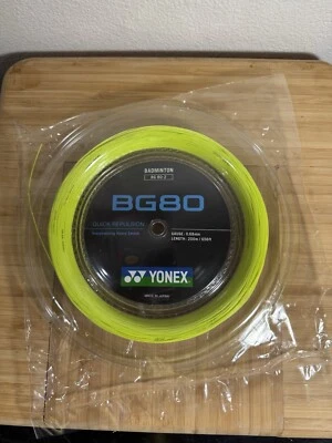 Yonex BG80 Badminton String. 656ft / 200m Reel. 068mm. Yellow. Brand New