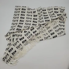 New York Fringed Pashmina And Silk Scarf Wrap Cream Black