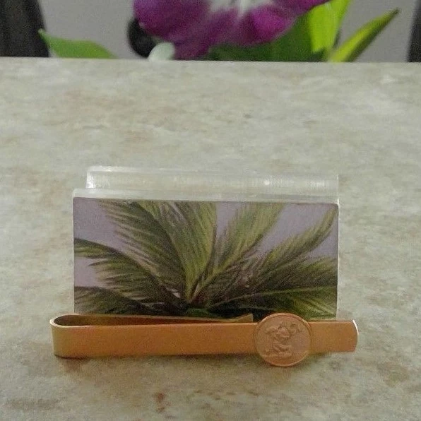 7 COLIBRI mickey mouse GOLD PLATED TIE BAR  or slim money clip  - Image 2 of 4