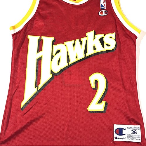 Vintage 1990’s Champion Atlanta Hawks Stacey Simon Basketball Jersey 36 Small - Bild 3 von 10