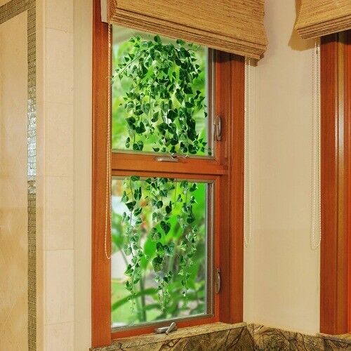 Green Plant Pattern Privacy Window Film PVC Leaf Glass Stickers Self-adhesive - Picture 10 of 16