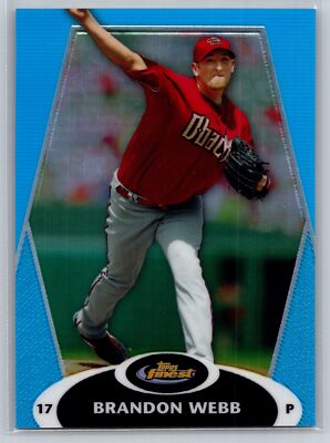 2008 Finest #15 Brandon Webb Refractors Blue #/299