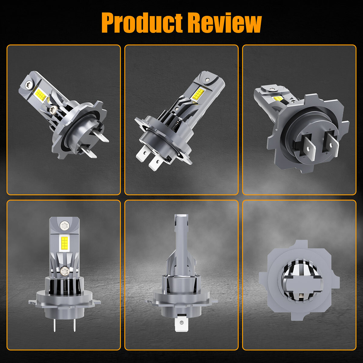 4-Pack H7 LED Headlight Bulb Kit – 220W 32000LM 6000K White – High/Low Beam