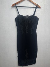 Haute Monde Bodycon black dress lace accents Medium