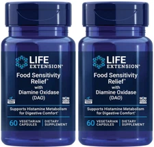 FOOD SENSITIVITY RELIEF with DIAMINE OXIDASE DIGESTION  120 Caps LIFE EXTENSION