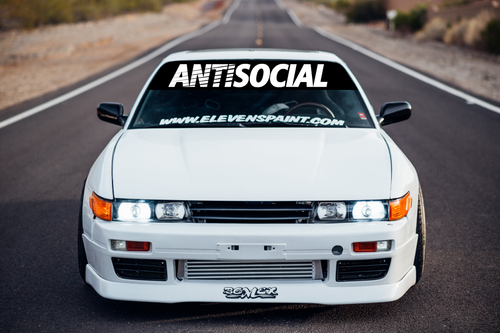 For ANTISOCIAL Sunstrip Sun Strip Car Windscreen Sticker Gloss or Matte - Picture 14 of 15