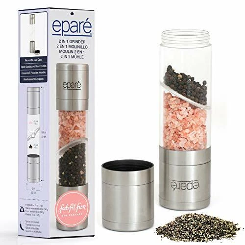 Dual Salt Pepper Grinder Manual Combo Mill Grinders Space Saver 2 In 1 Shaker