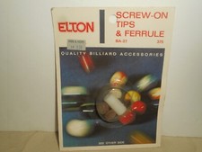 Vintage ELTON Pool Billiard Stick Screw on Tip & Ferrule ANN & HOPE 1970s